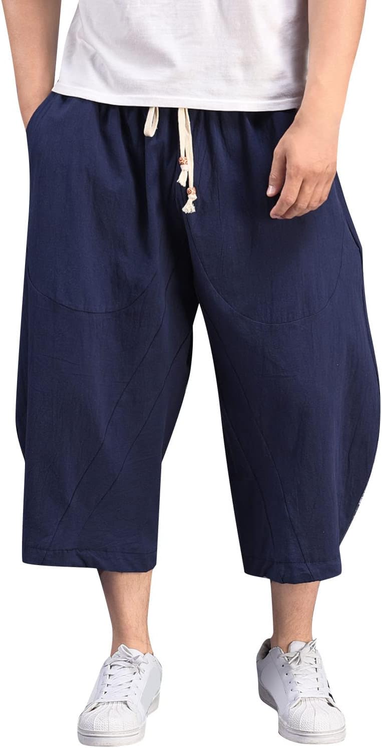 Mens Wide Leg Trousers with Pockets