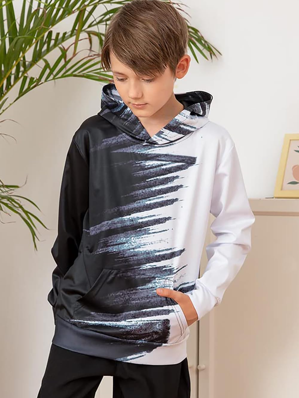 Fun 3D Printed Boys Pullover Hoodie for 6-16-Year-Olds