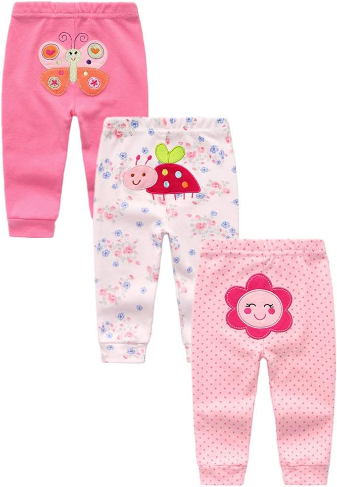 Kiddiezoom Baby Set of 4 Organic Cotton Pants for Girls
