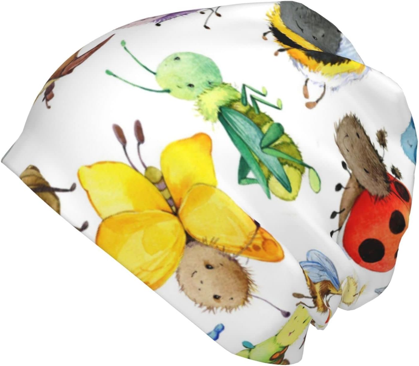 Painted Insects Kids Beanie Skull Black 7-12 for Winter
