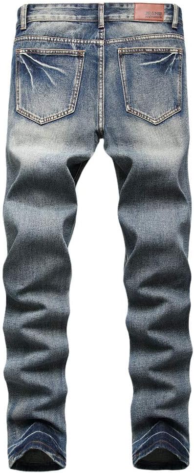 Ripped Regular Fit Mens Jeans by AITITIA - Casual Comfort Trendy Style