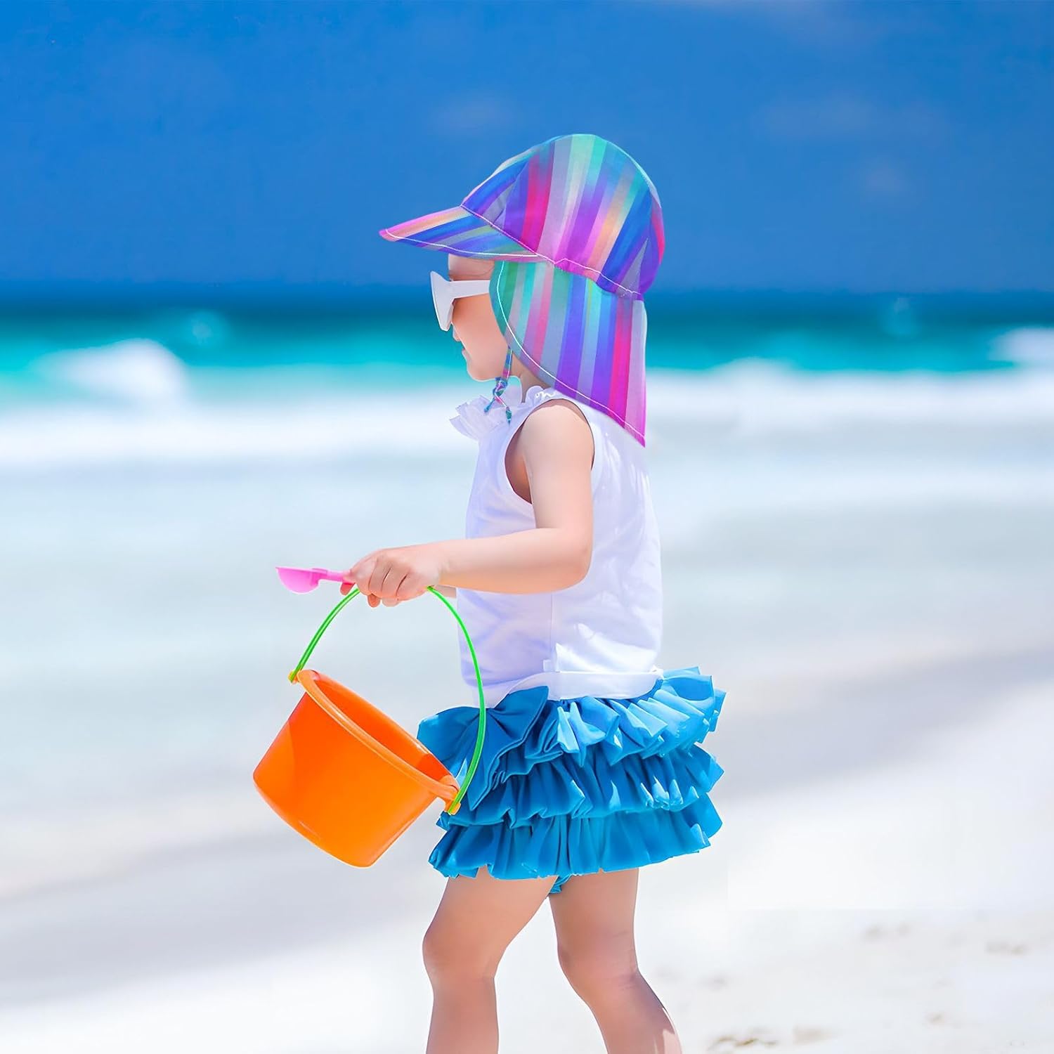 baby girl boy sun hat 2-4t bright highlights glinting