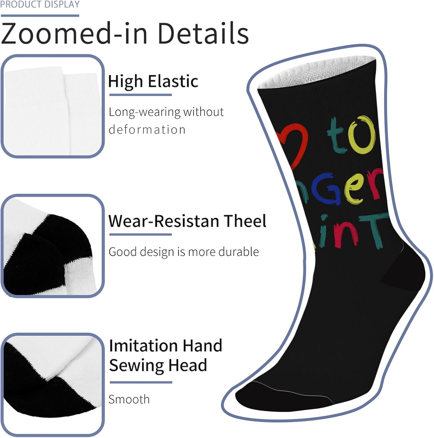 I Heart to Fingers Paint Socks for Boys