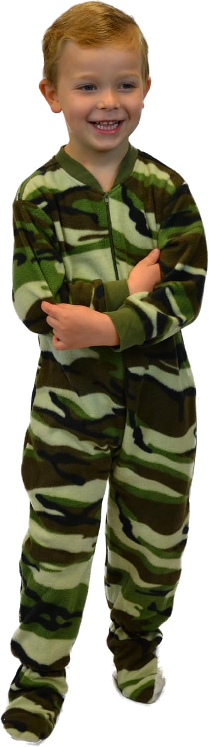 Big Boys Camo Fleece Pajamas by BIG FEET PAJAMA CO