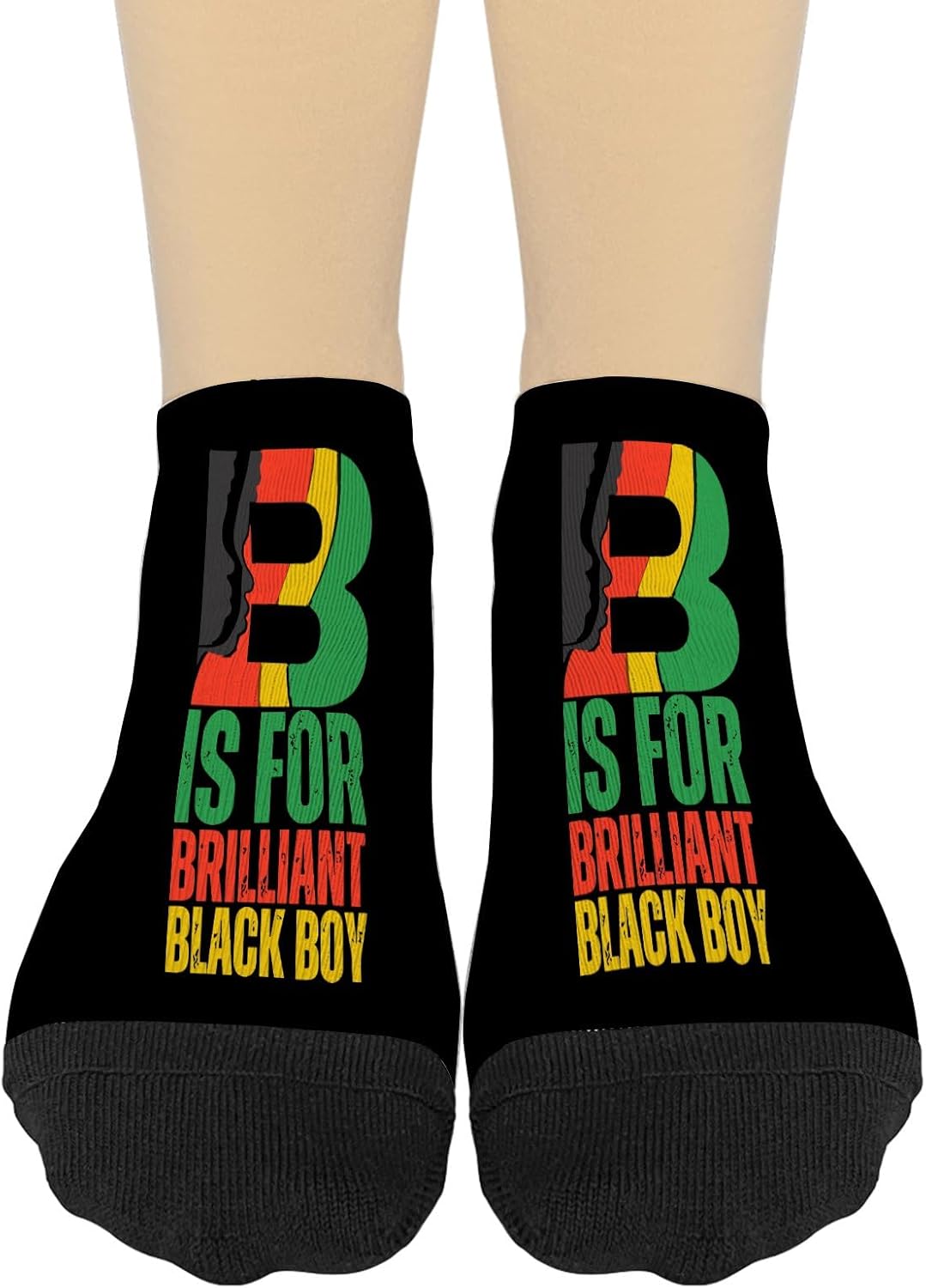 B Is for Brilliant Black Boy Toddler Socks