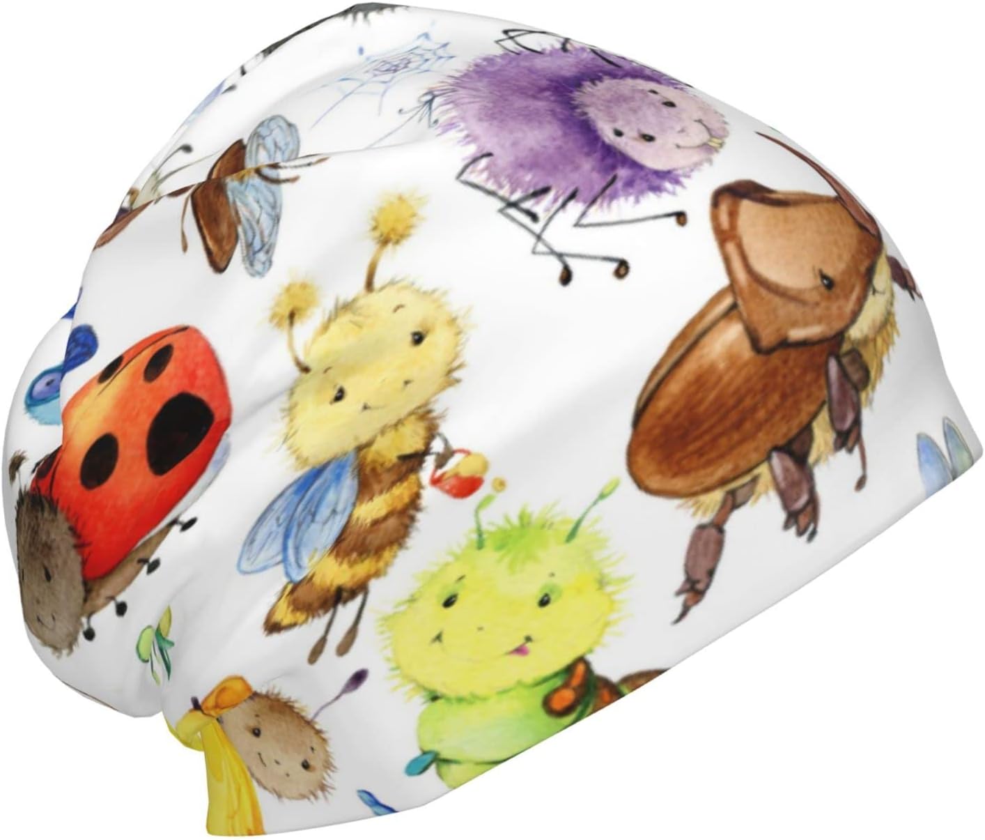 Painted Insects Kids Beanie Skull Black 7-12 for Winter