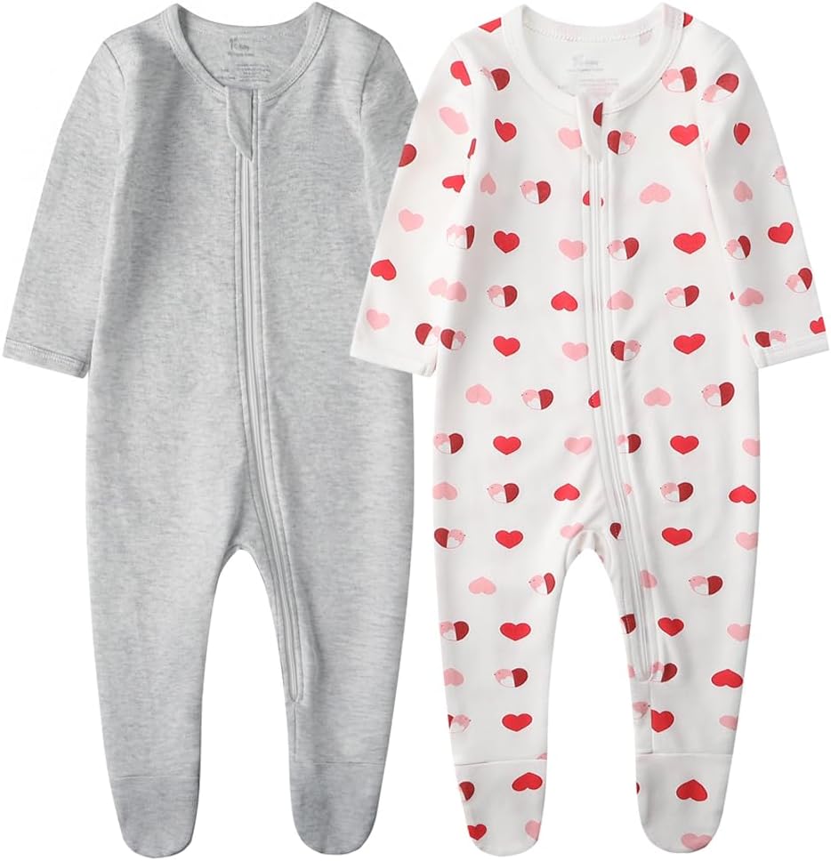 O2 BABY Organic Cotton Zip-Front Sleeper Pajamas