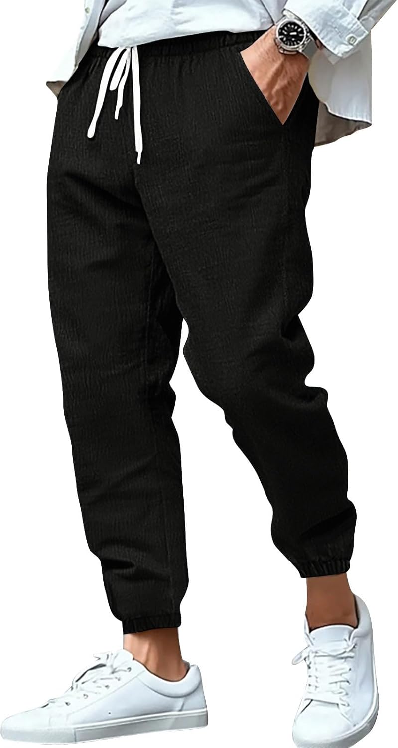 Premium Cotton Linen Ankle Pants
