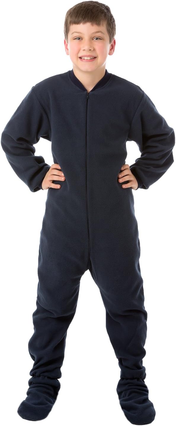 Big Feet Pjs Boys Girls Junior Navy Fleece Onesie Sleepwear