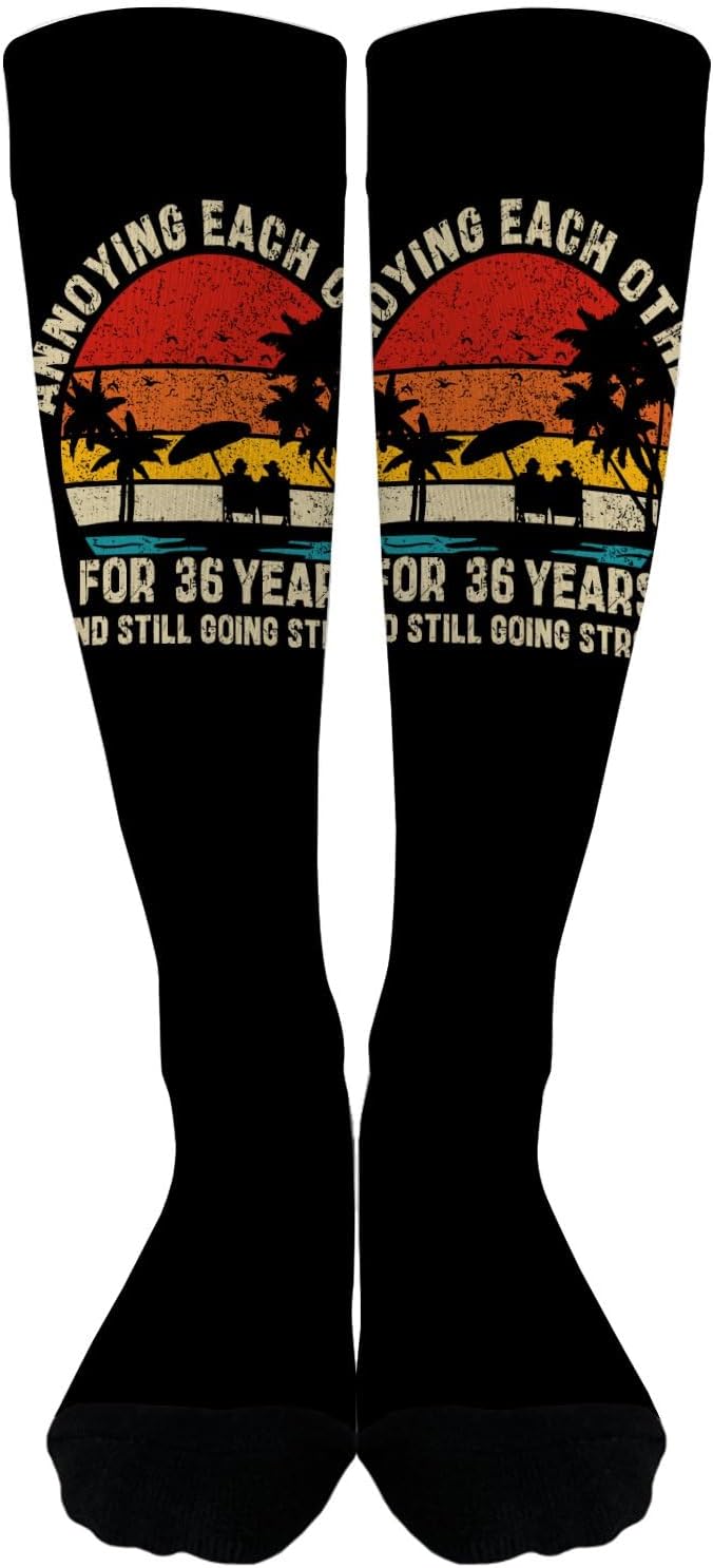Funny Crew Socks for Men Thigh-High made from Multi-Layer