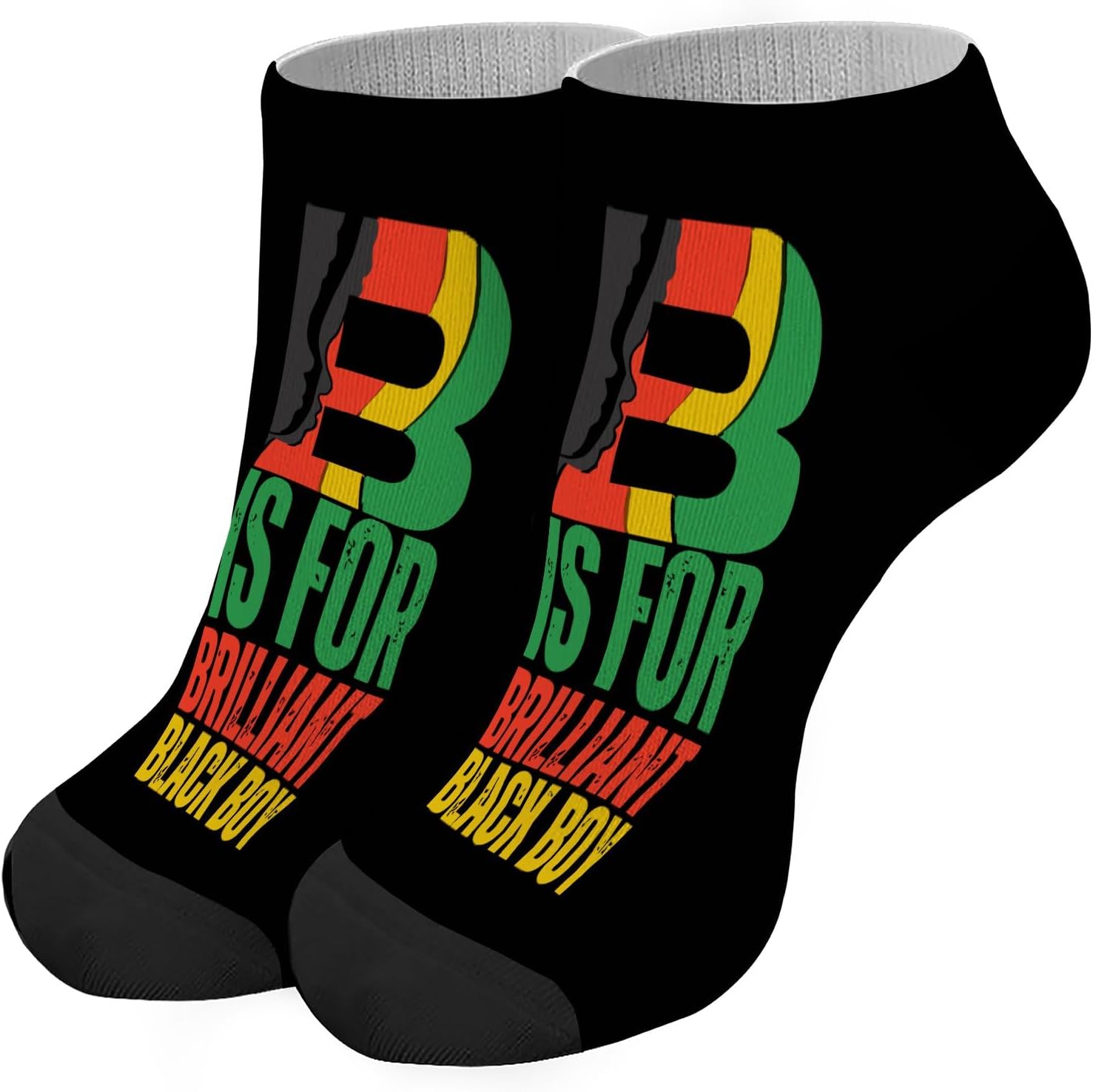 B Is for Brilliant Black Boy Toddler Socks