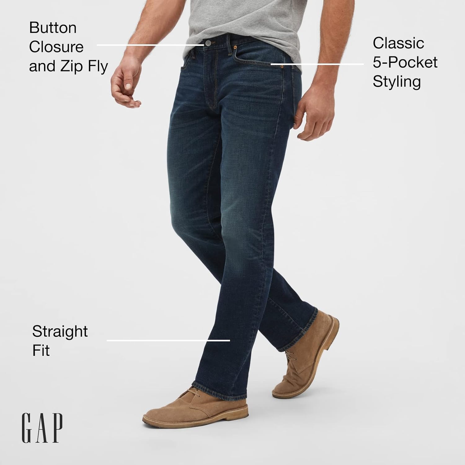 Gap Mens Straight Fit Denim Jeans