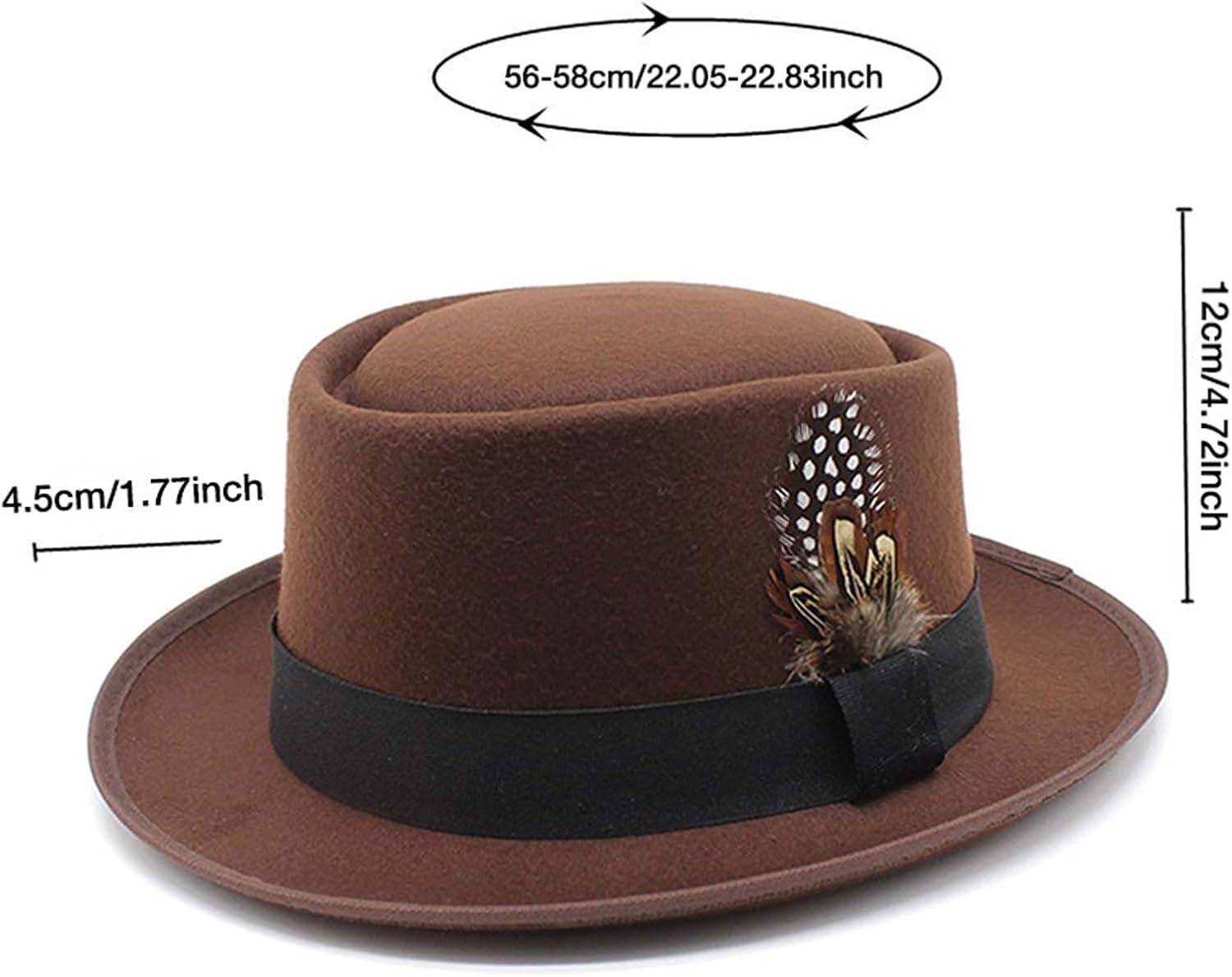 Classic Fedora Hats for Men Women - Faux Feathers and Cowgirl Style