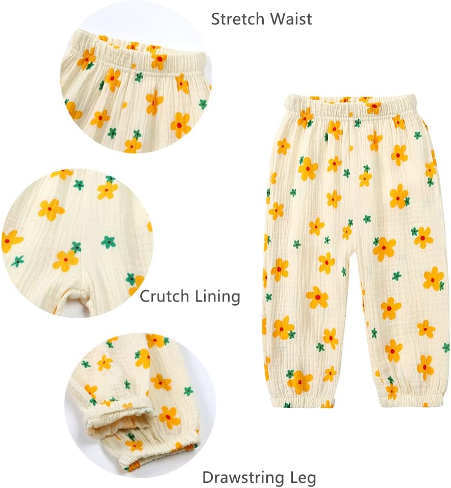 GFQLONG Toddler Girls 3-Piece Harem Pants