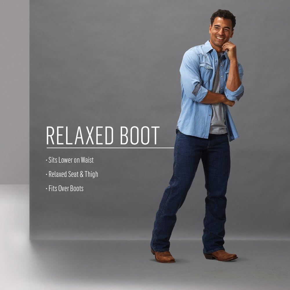 Wrangler Mens Relaxed Fit Bootcut Jeans Retro Style