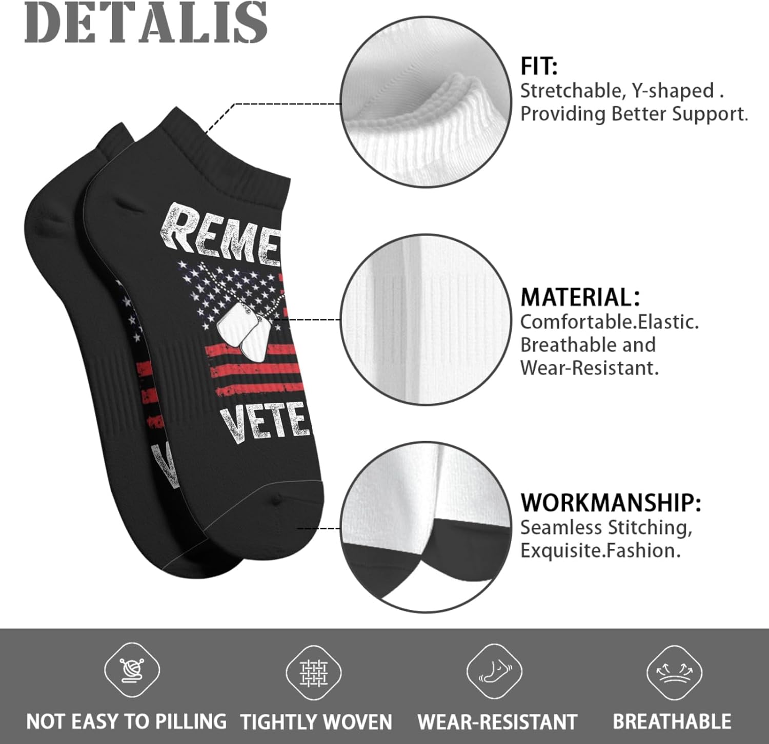 Remember Our Veterans Mens Dress Socks - Unique Veterans Day for Men