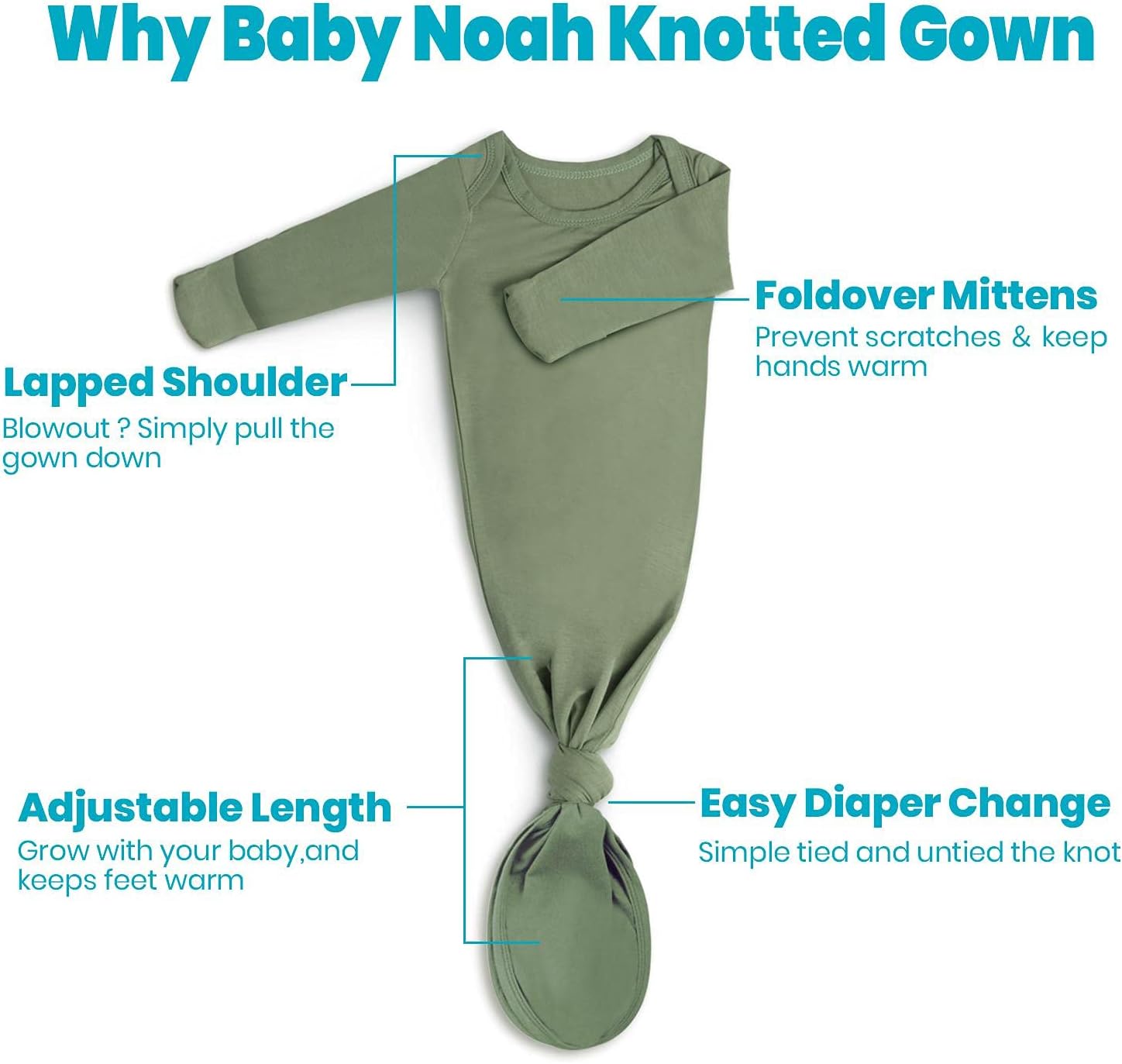 Knotted Gown Newborn Hospital Outfit Set