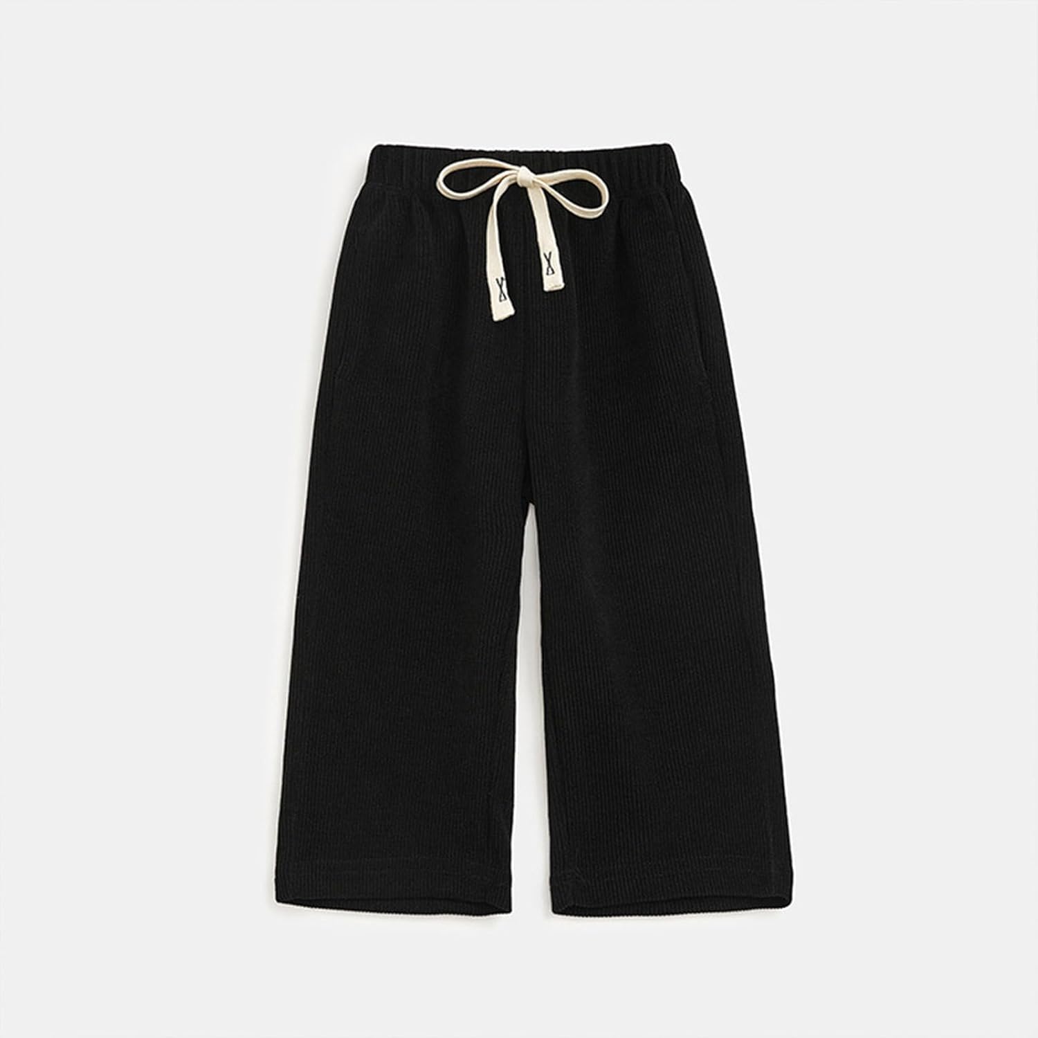 Machine-Washable Elastic waistband Solid Wide Leg Sweater-Pant for Kids Girls