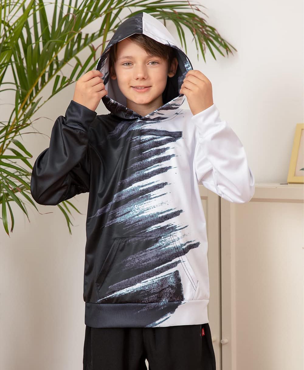 Fun 3D Printed Boys Pullover Hoodie for 6-16-Year-Olds