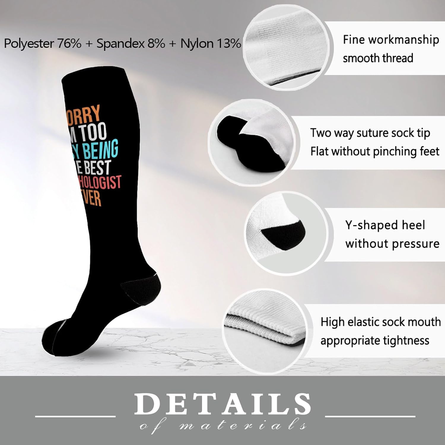 Funny Sturdy Socks for Women Multi-Layer PRINTABLE STYLISH