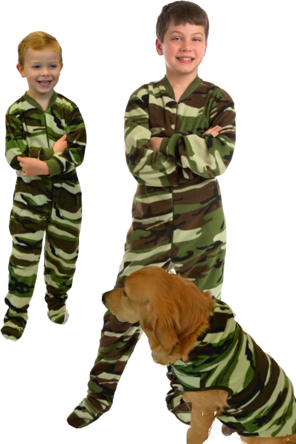 Big Boys Camo Fleece Pajamas by BIG FEET PAJAMA CO