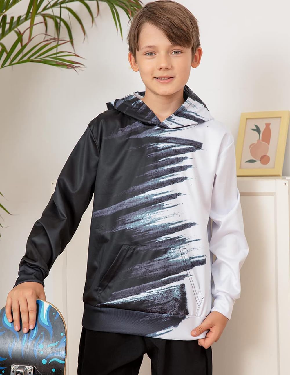 Fun 3D Printed Boys Pullover Hoodie for 6-16-Year-Olds