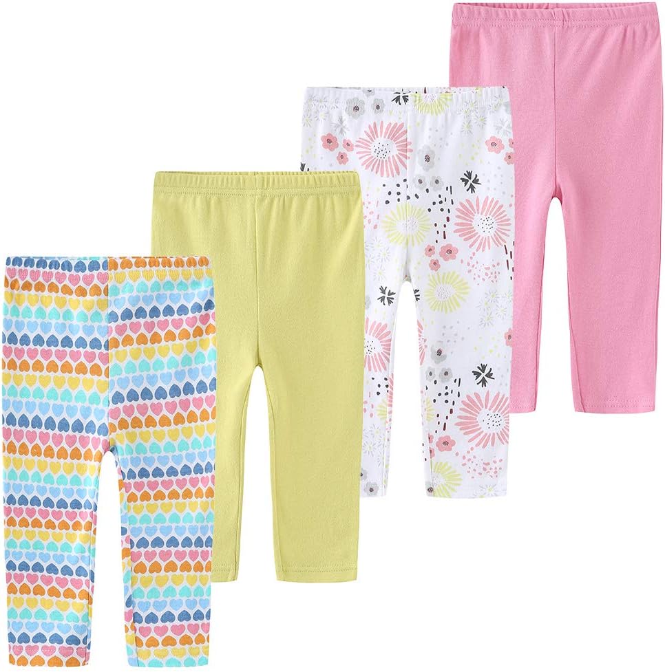 Kiddiezoom Adorable Solid Cotton Pants for Baby Girls