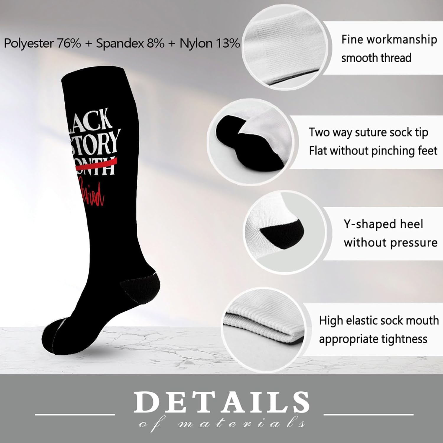 Black History Month Womens Cotton Socks