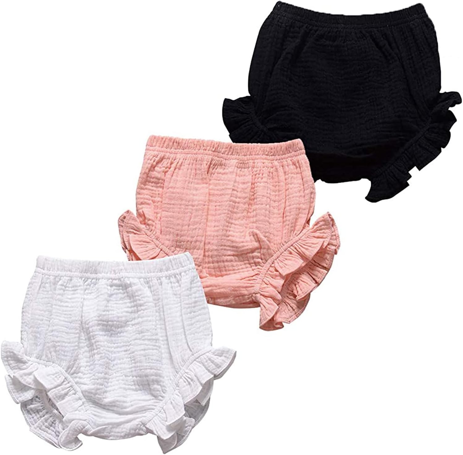 EISHOW Elastic Waist Ruffle Elastic 3PC Baby Shorts