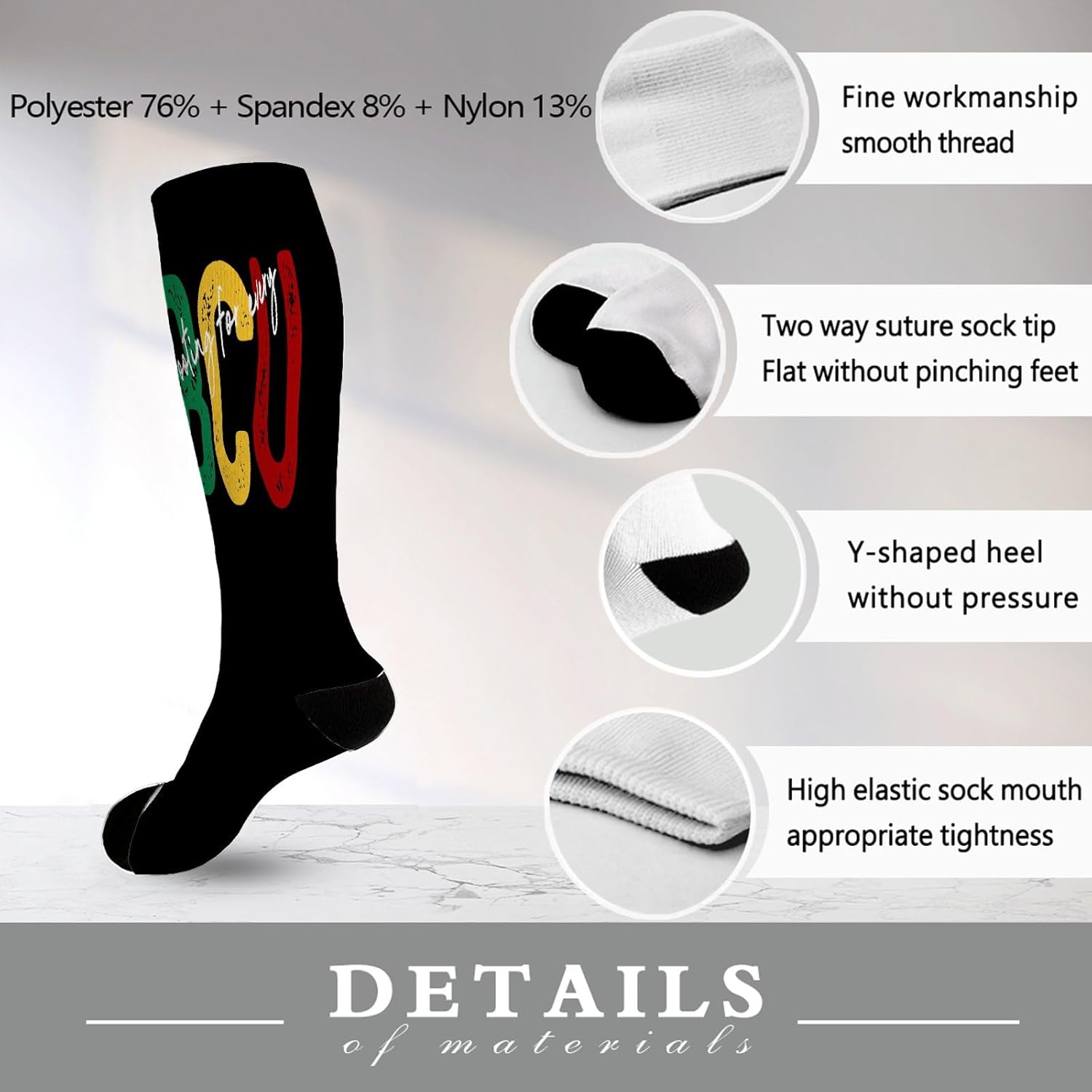 HBCUs Black History Month grads Boot Socks