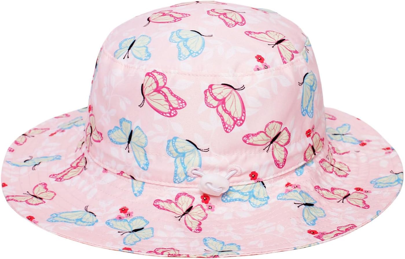ILUFAM 2PCS Baby Toddler Printed Sun Hats Infant Toddler Upf 50 Beach Caps