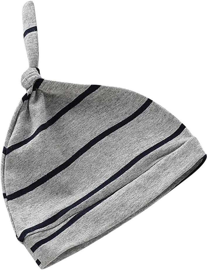 COLOOM Newborn Sleep Gown with Cap - Grey Striped 0-6Months