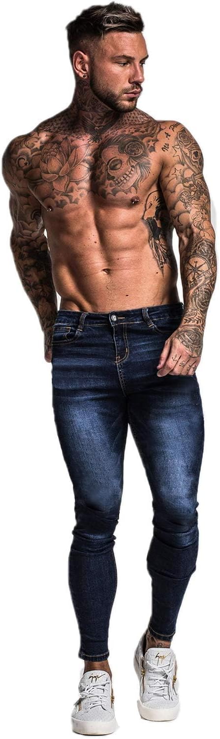 GINGTTO Original Tapered skinny jeans ripped LEGS