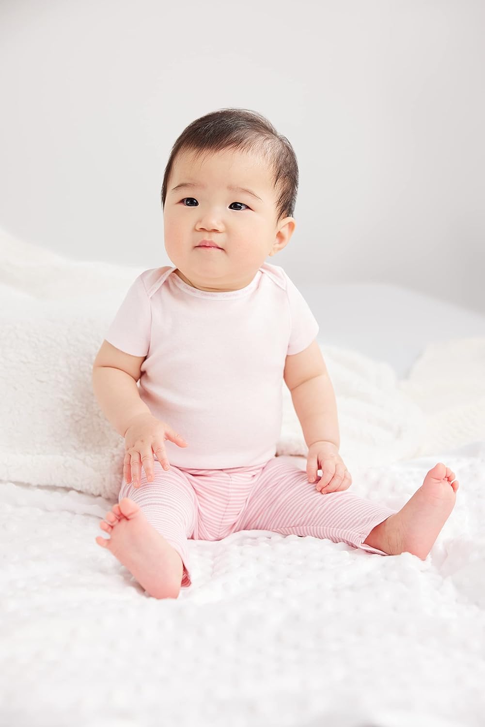 Calvin Klein Baby Girls 3-Pack Cotton Pants Ultra-Soft Comfortable
