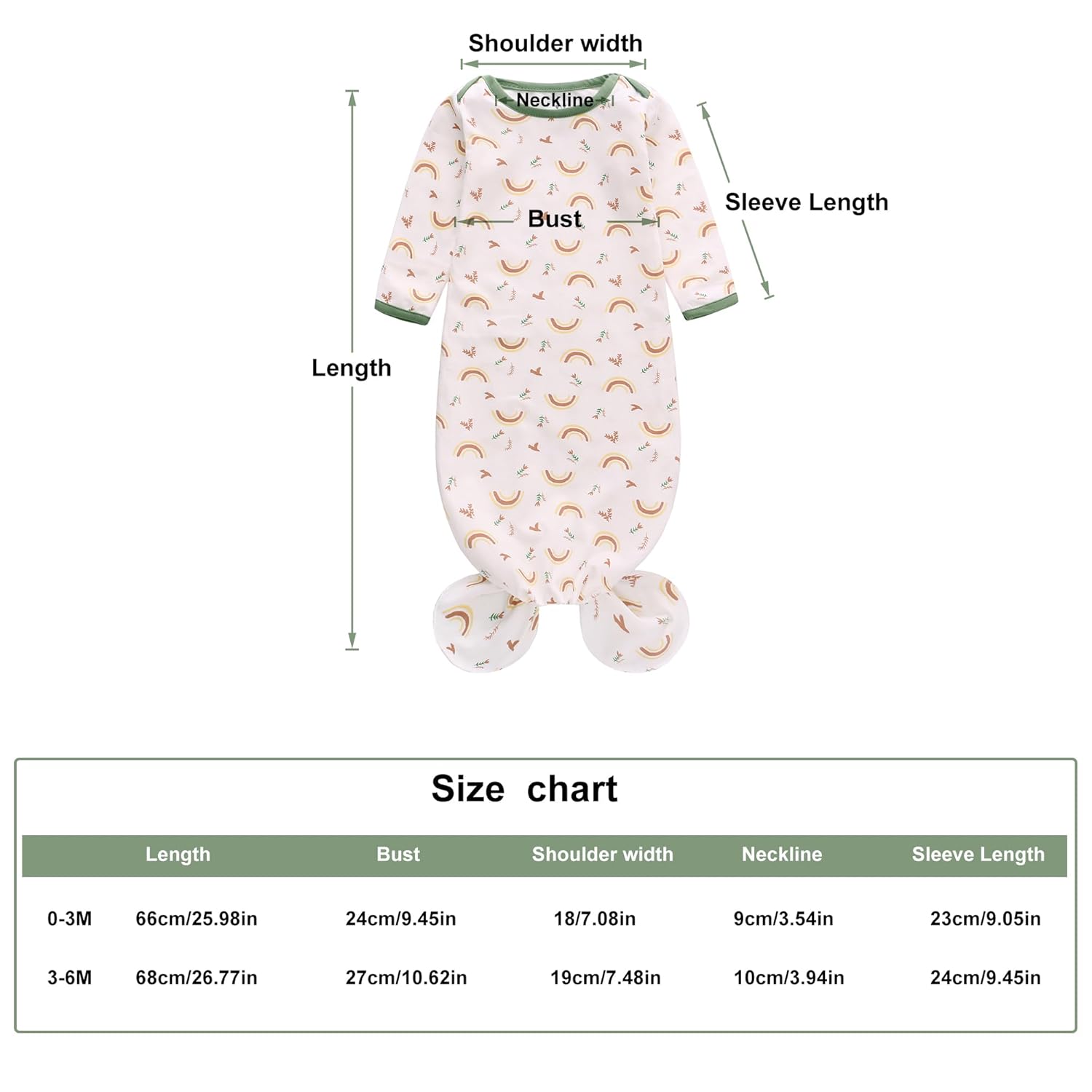 Miracle Baby Newborn Knotted Nightgown Set 3-Pack