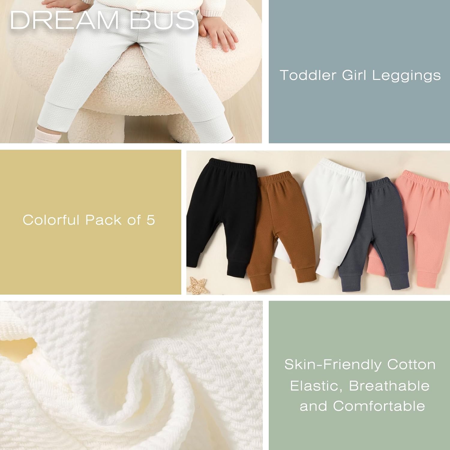 DREAM BUS 5-Piece BabyLeggings