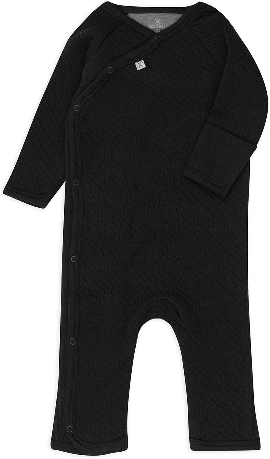 HonestBaby Organic Cotton Matelasse Romper Black Newborn