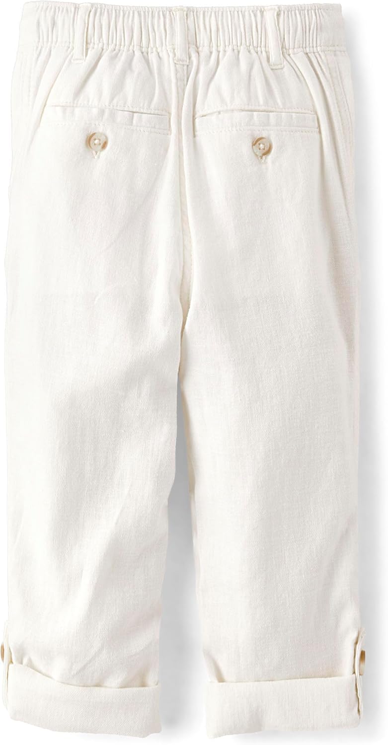 Gymboree Boys and Toddler Drawstring Linen Pants - Lightweight Easy Pull-On
