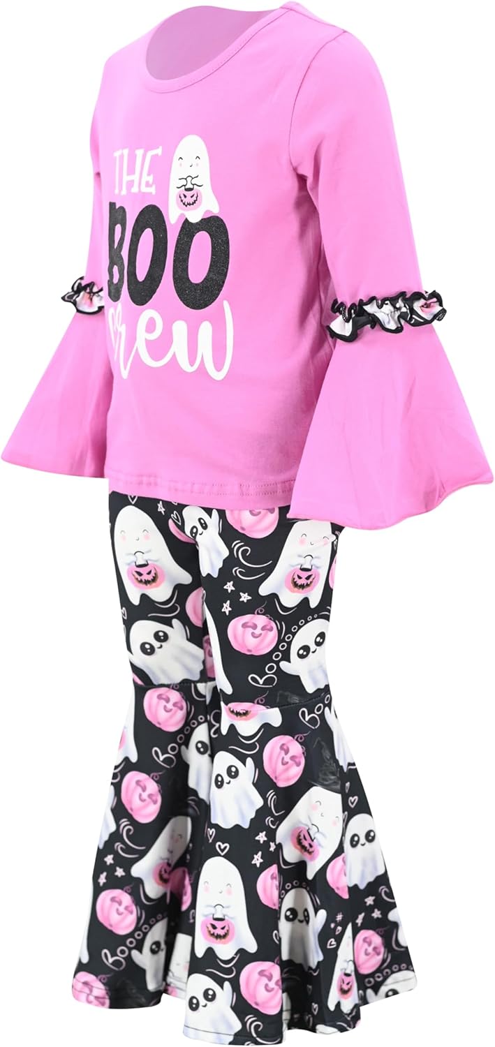 Unique Baby Halloween Kids Set 2-Piece Outfit with Bell Bottoms Bell Sleeves