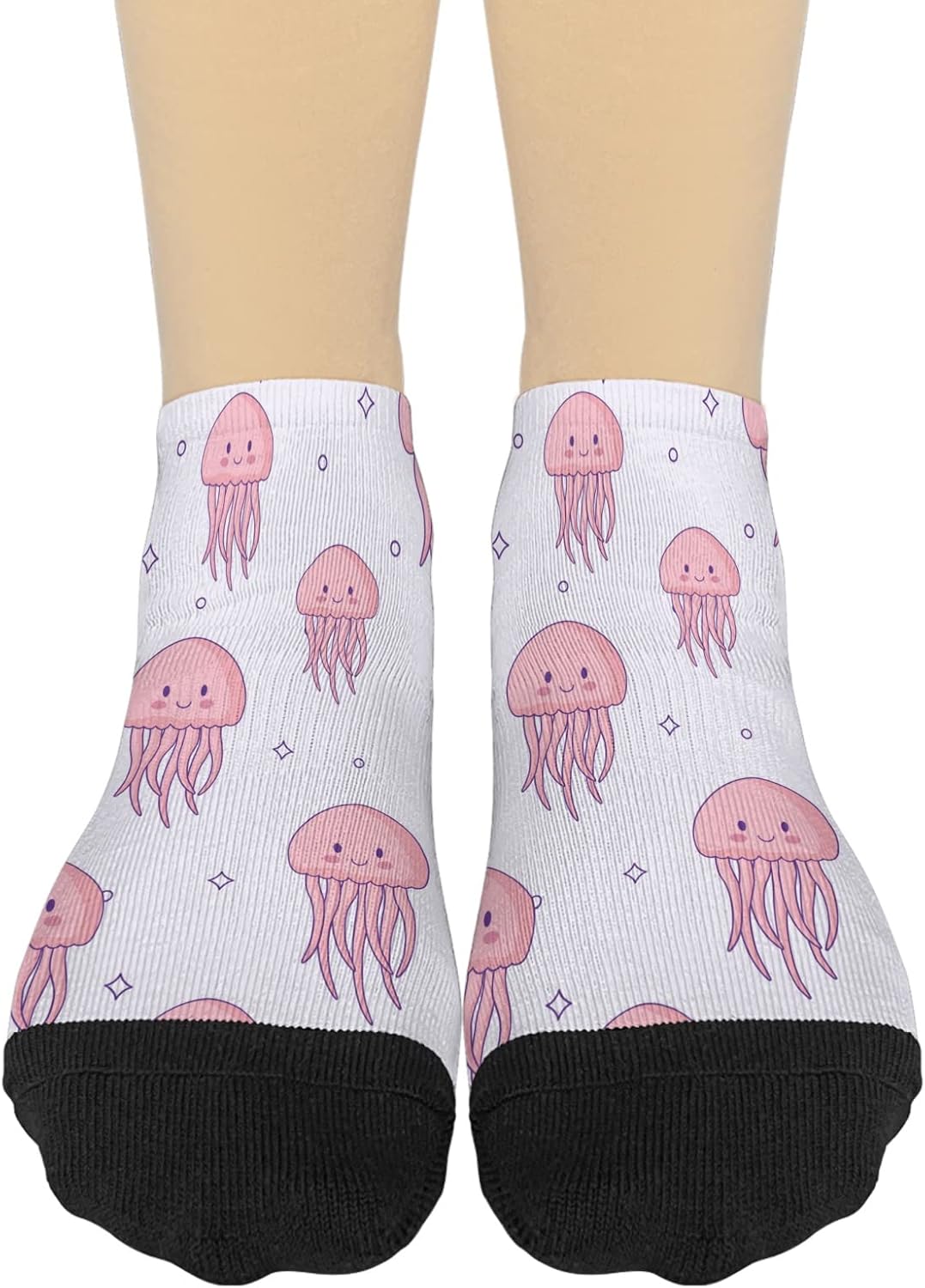 Stylish Model-Fit Liner Socks Comfortable Jellyfish Design Boys Fashion Socks