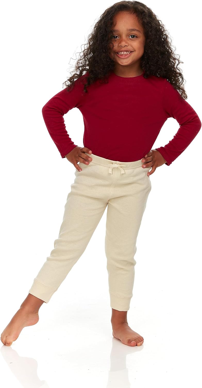 Cudlie 5-Pack Womens BabyToddler Joggers with Ruffled Solid Patterns - Soft and Sustainable