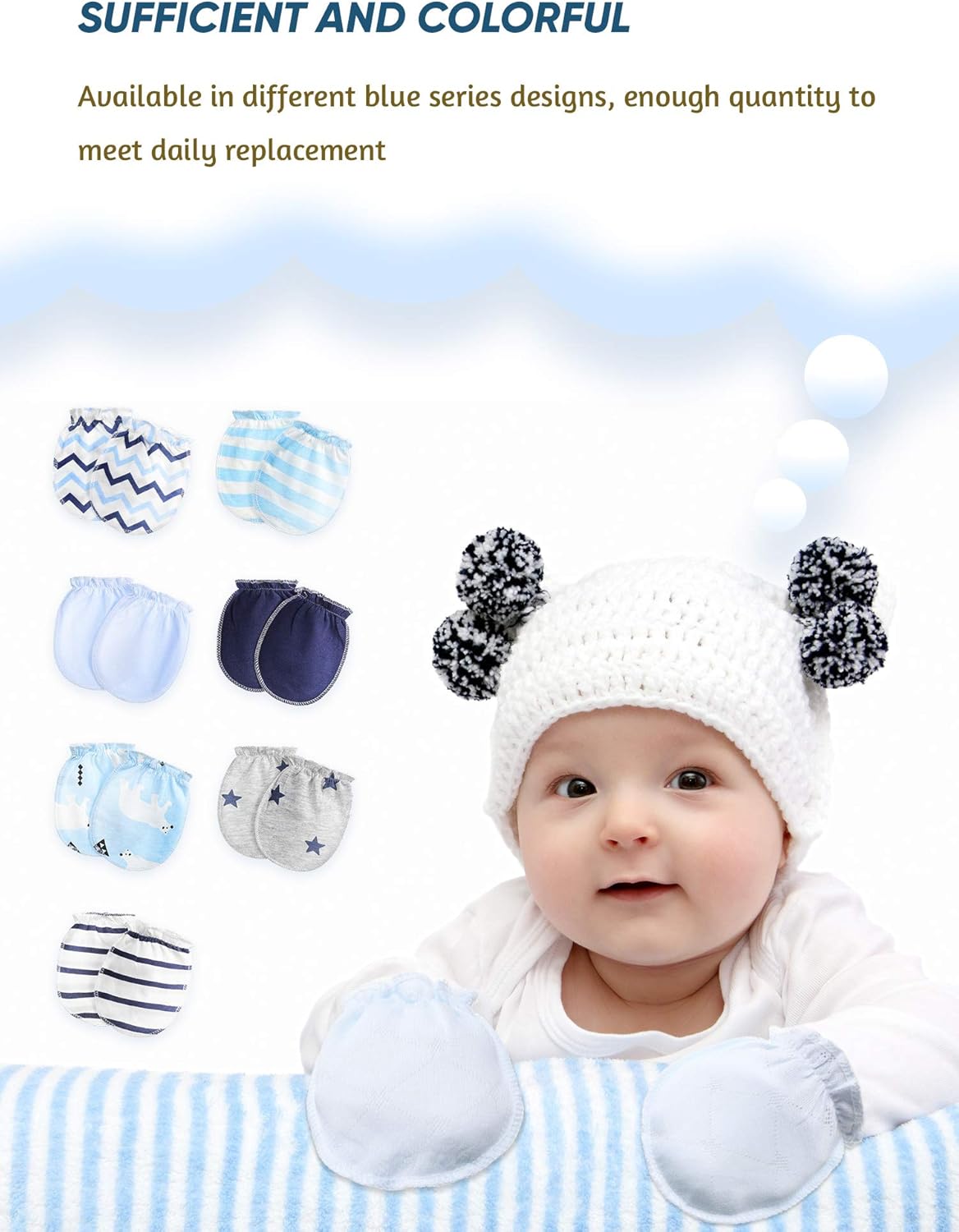Durable Soft Baby Mittens for Newborns