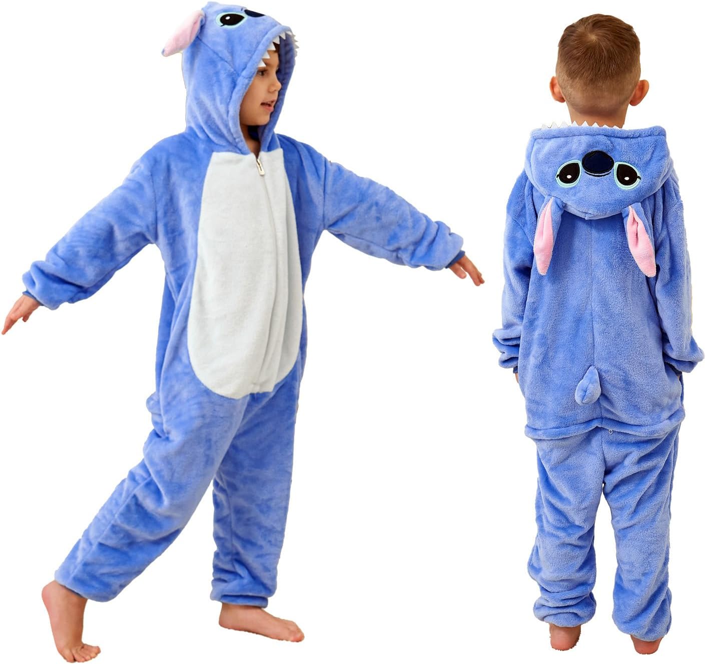 Fluffy Flannel Animal Onesie for Kids Soft Cozy Pajamas