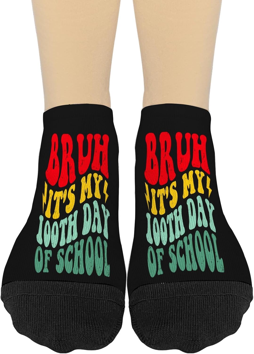 100 Days Of School Bruhs Socks
