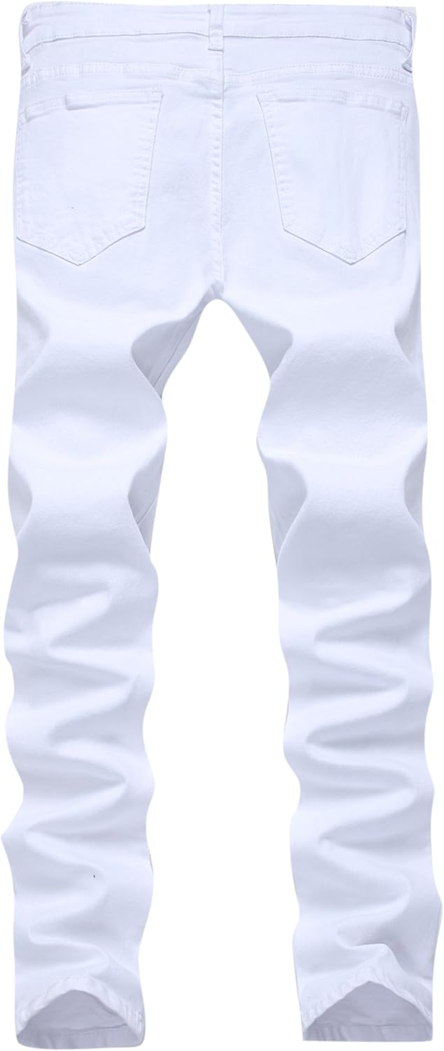 FREDD MARSHALL Mens Slim Fit Ripped Jeans