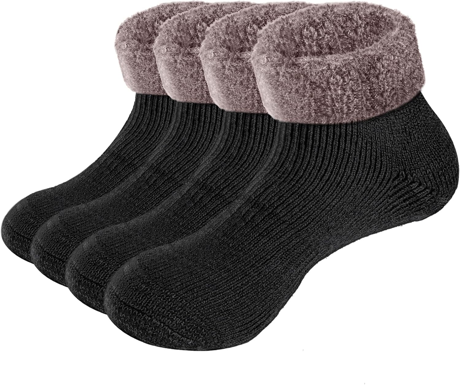 Perfect Cozy Fuzzy Mens Slipper Socks for Boys 6-13 2 Pairs