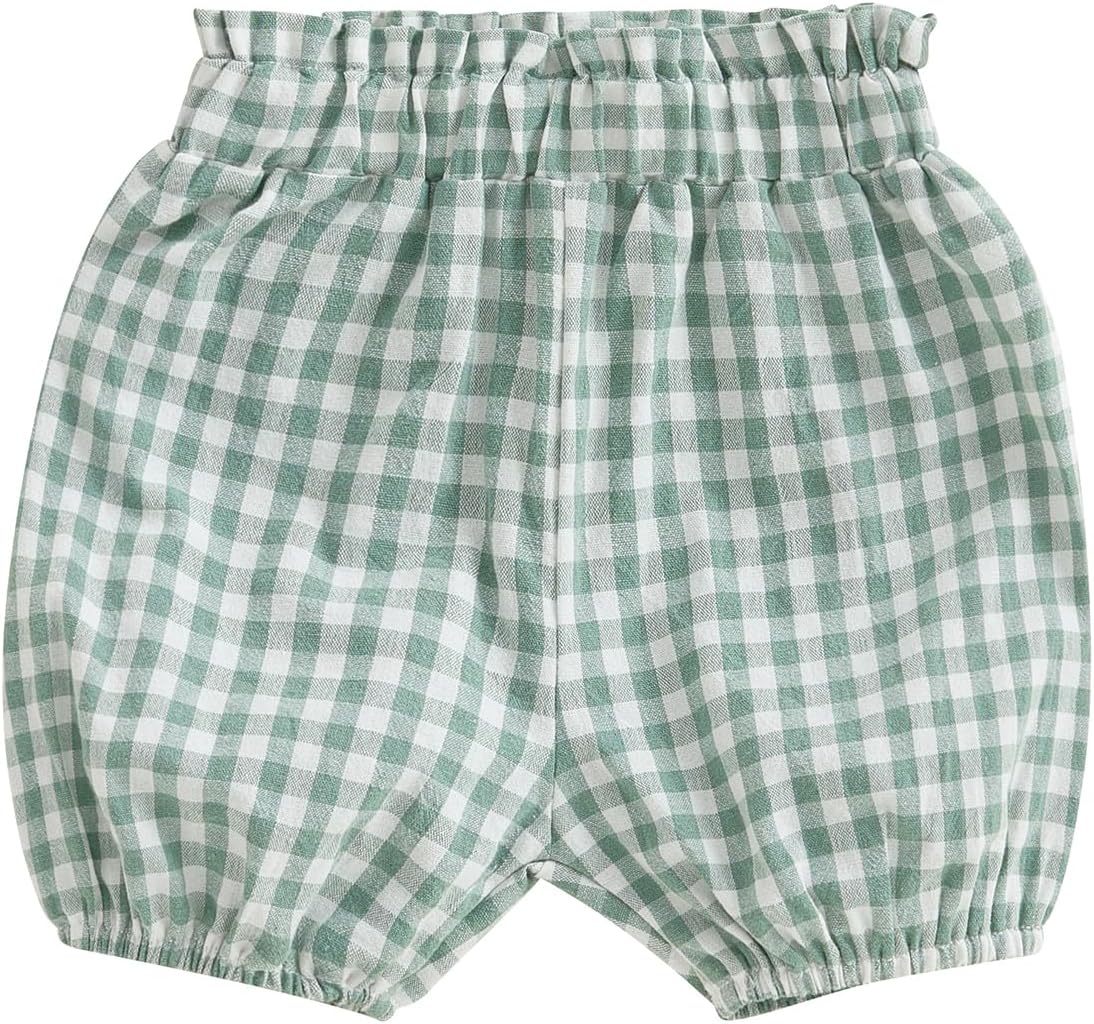 Emmababy Plaid Ruffle Shorts