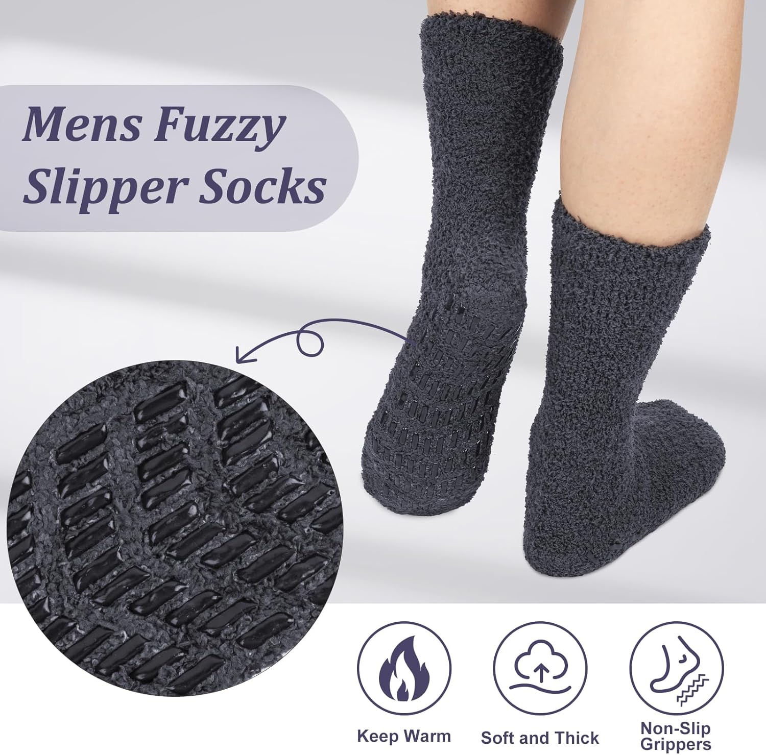 Mens Fuzzy Winter Socks