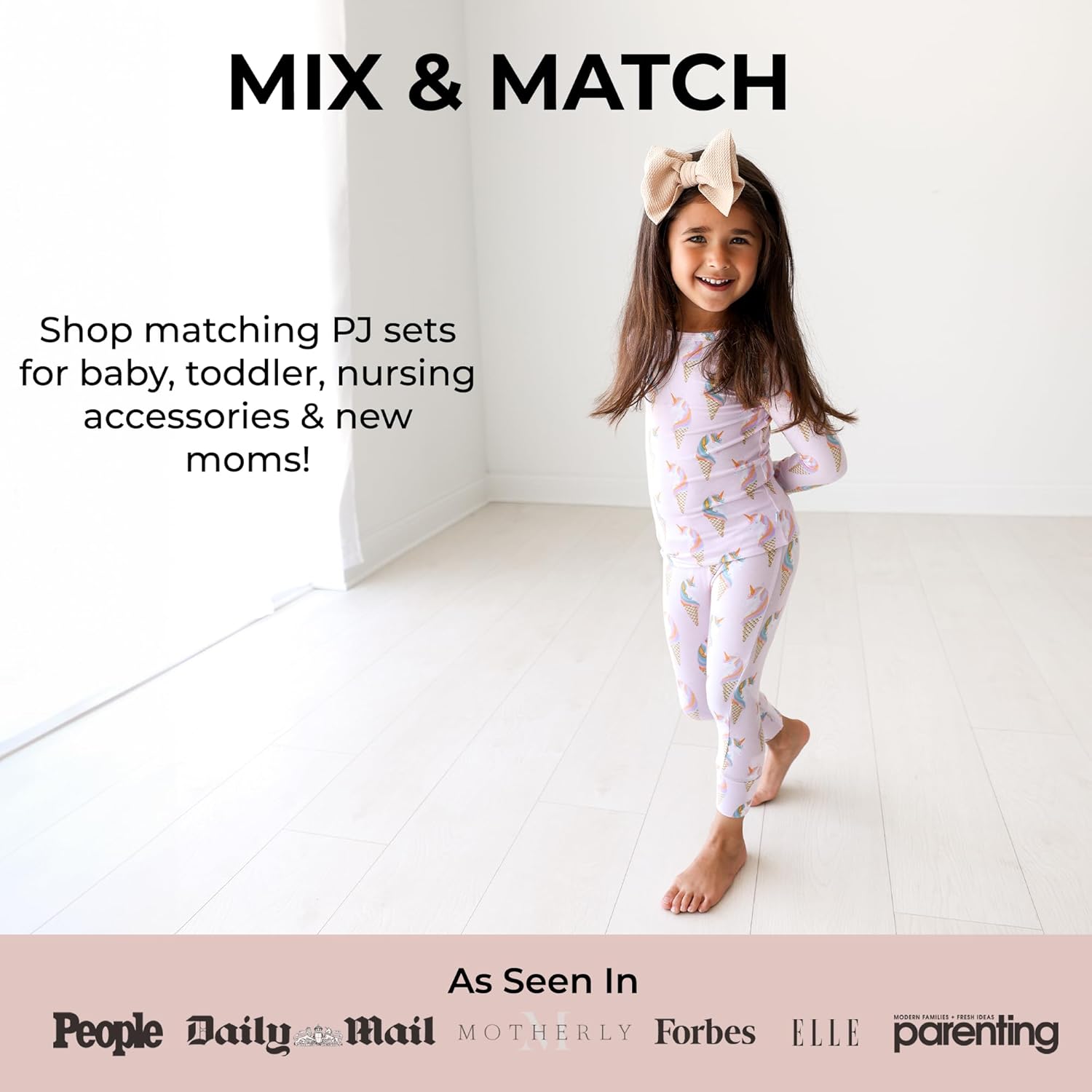 Posh Peanut Footless Baby Girl Pajamas with Ruffled Edges