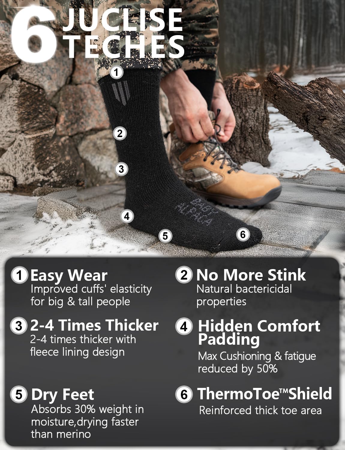 Alpaca Wool Thermal Socks for Hunting
